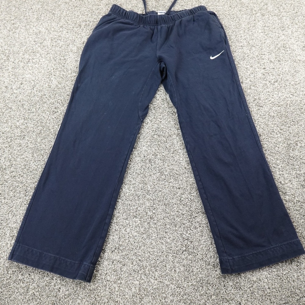 Nike Pants Mens L Blue Swoosh WarmUp Drawstring Jogger Sweatpants Gym Sweat Run